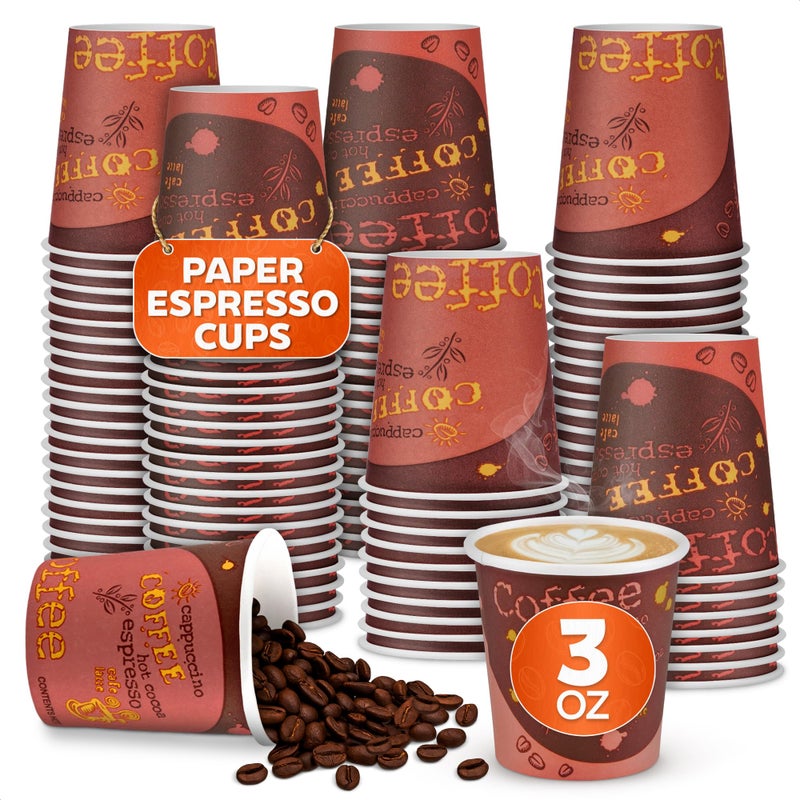 Reluen 200-Pack 3 oz Disposable Espresso Cups â€“ Small Espresso Paper Cups for Hot Drinks | Compact & Durable Great for Coffee, Tea, Holiday and Beverage Shots, for Home, Office, Events and On-the-Go Use - Image 1